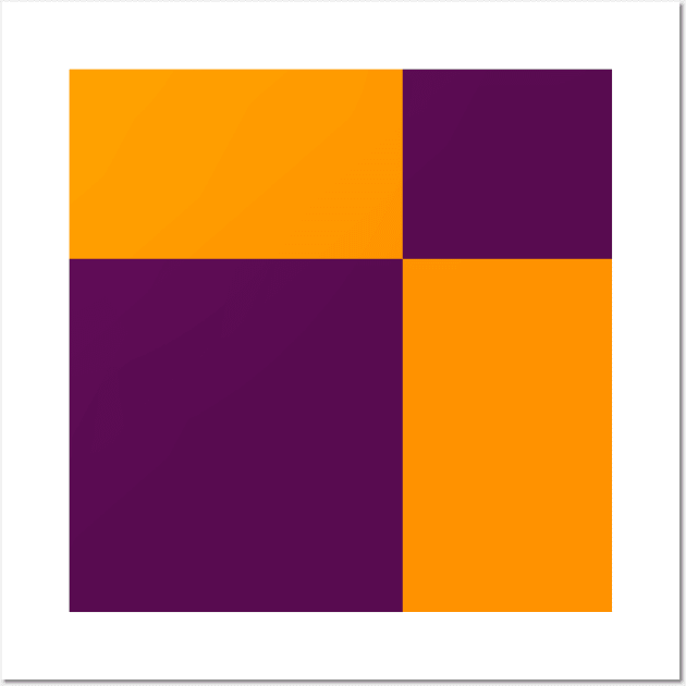 Two Colored Off Centered Square Pattern - Purple and Orange - Abstract and Minimal Throw Wall Art by AbstractIdeas